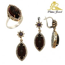 Gümüş Otantik Taşlı Set